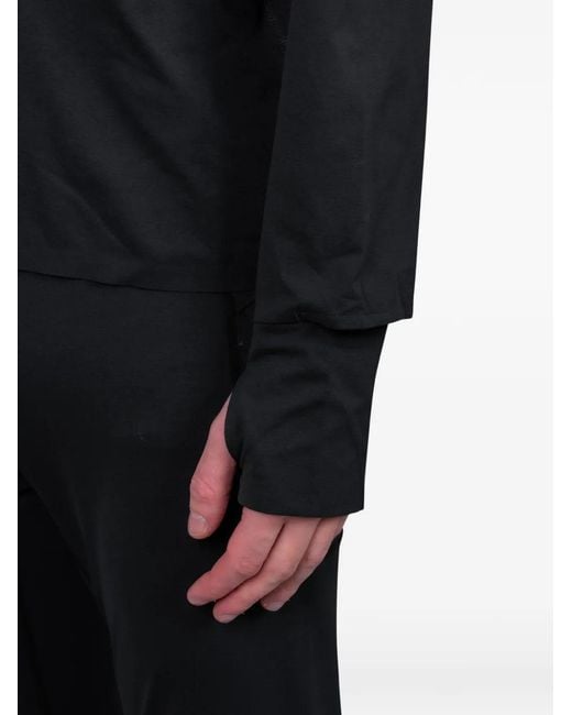 Optimistic Runners Black Balaclava Hoodie Sweatshirt for men
