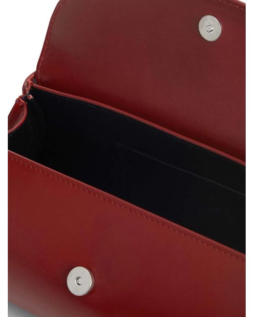 Jil Sander Red Small Cannolo Iconic Line Tote Bag