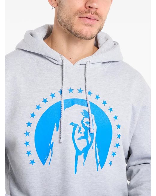 Pleasures Gray Graphic Critic Hoodie for men