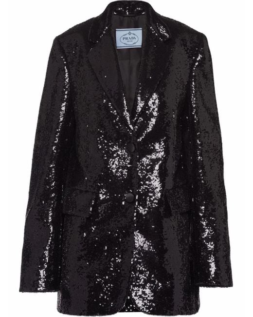 Prada Black Sequin-Embellished Blazer