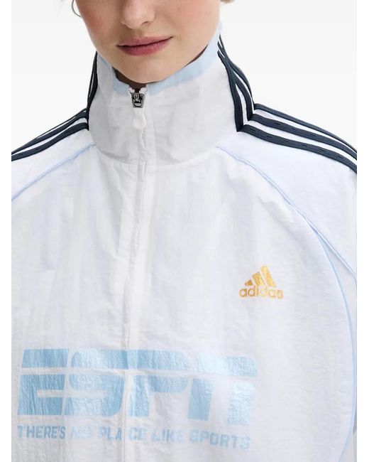 Adidas White Teamgeist 2.0 Logo-Print Zip-Up Jacket