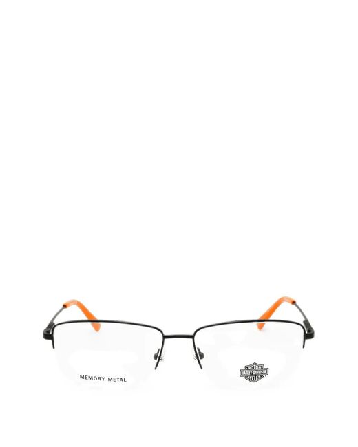 Harley Davidson White Rectangle-Frame Glasses for men