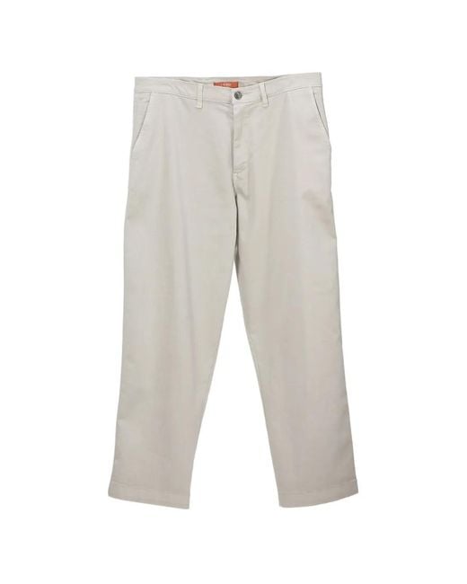 Cruna White Greenwich Button Trousers for men