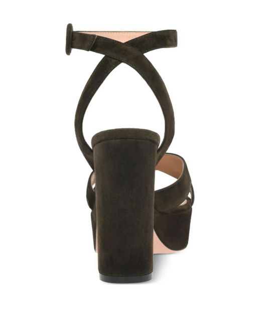 Gianvito Rossi Black Crossover Platform Sandals