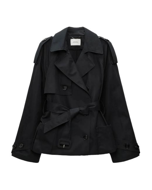 Dorothee Schumacher Black Belted Double-Breasted Trench Coat