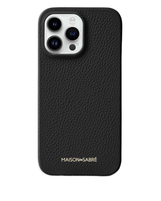 Maison De Sabre Black Iphone 15 Pro Max Leather Phone Case