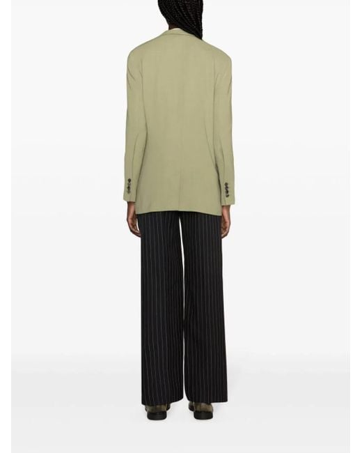 AMI Green Single-breasted Textured Blazer