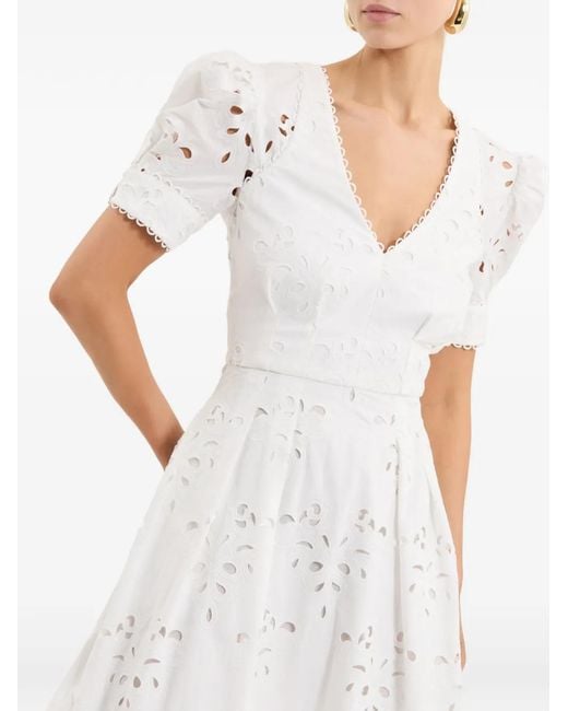 Rebecca Vallance White Artesan Midi Dress