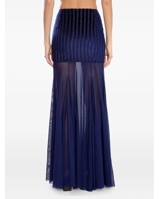 Falda larga con panel a rayas de x Astrid Amir Slama de color Blue