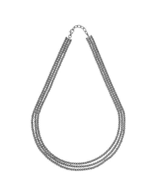 Collier Multi-Rangs Crystal Desmo en coloris Metallic