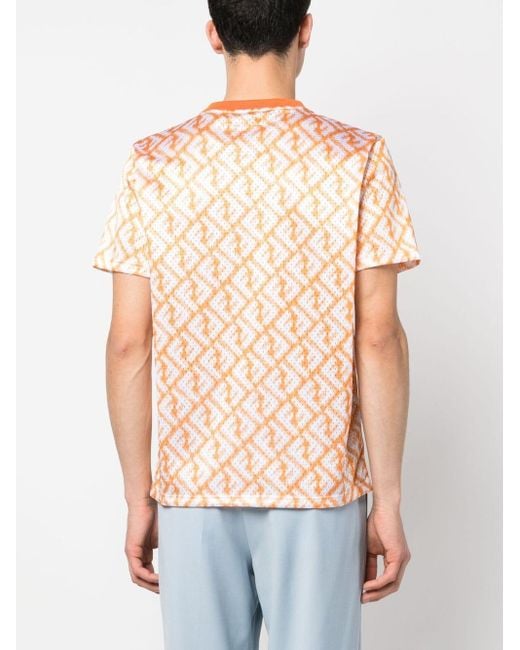 Fendi T-shirt Met Monogram Patroon in het Pink voor heren