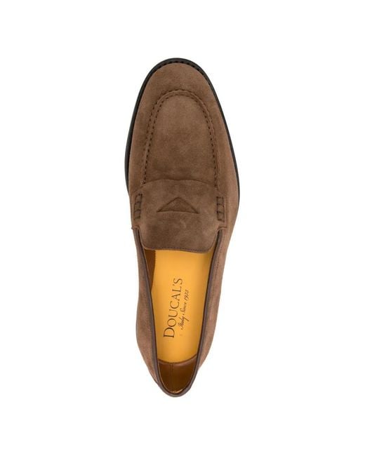 Doucal's Brown Panelled Suede Loafers for men