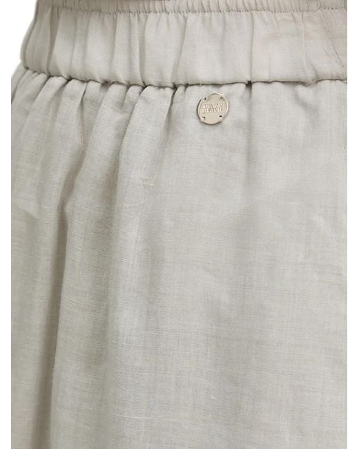Silvian Heach Gray Shipo Elasticated-Waist Logo-Plaque Midi Skirt