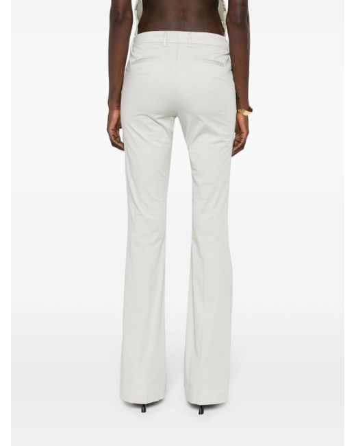 PT Torino White Pressed-crease Flared Trousers