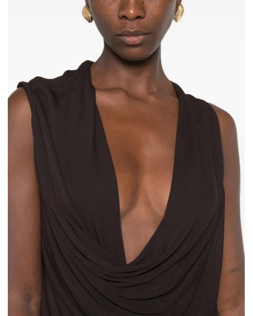 Tom Ford White Draped-Neck Maxi Dress
