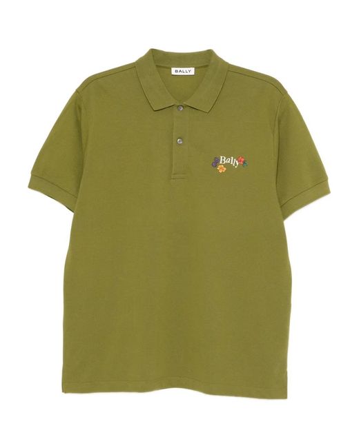 Polo De Algodón Con Logo Bally de hombre de color Green