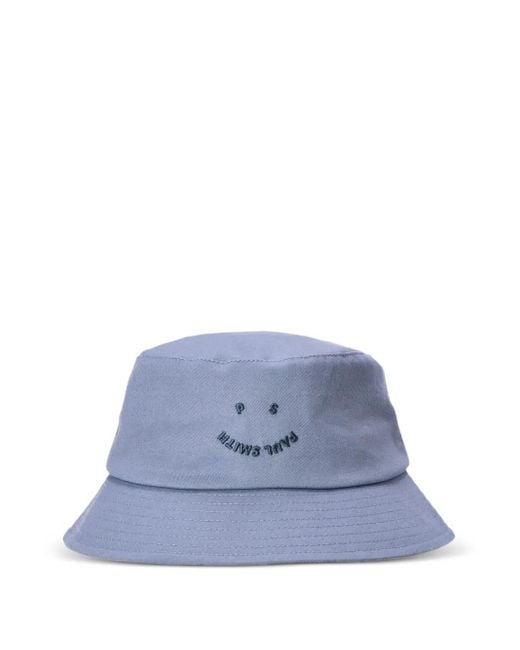 Paul Smith Blue Smiley-Face Bucket Hat for men