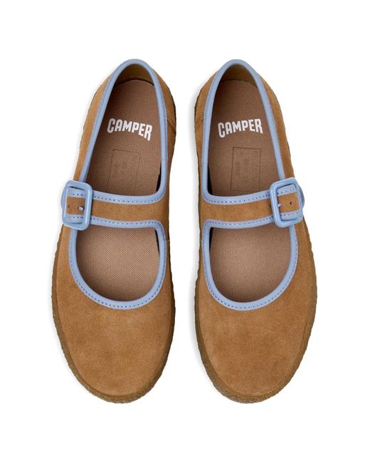 Camper White Peu Terreno Buckle Ballerinas
