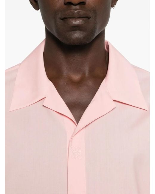Loewe Pink Short-Sleeved Collared Shirt for men