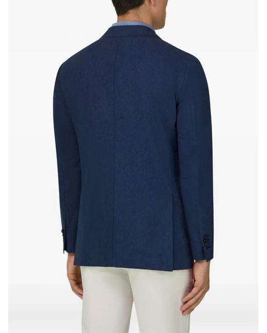 Boggi Blue Blazer Boutonné À Poche Plaquées for men
