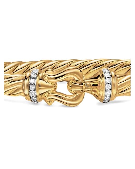 David Yurman White 18K Cablespira Buckle Diamond Bracelet