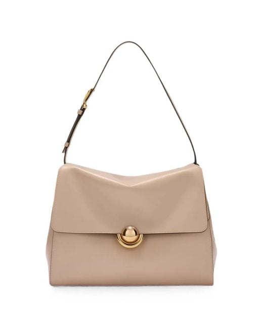 Furla Natural Medium Domus Leather Shoulder Bag