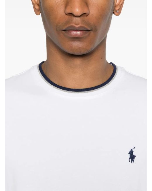 Polo Ralph Lauren White Stretch-Cotton T-Shirt for men