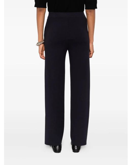 Max Mara Straight Broek Met Zijzak in het Blue