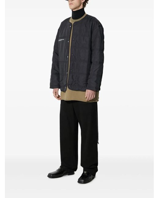 PANGAIA Gray Quilted Buttoned Jacket for men