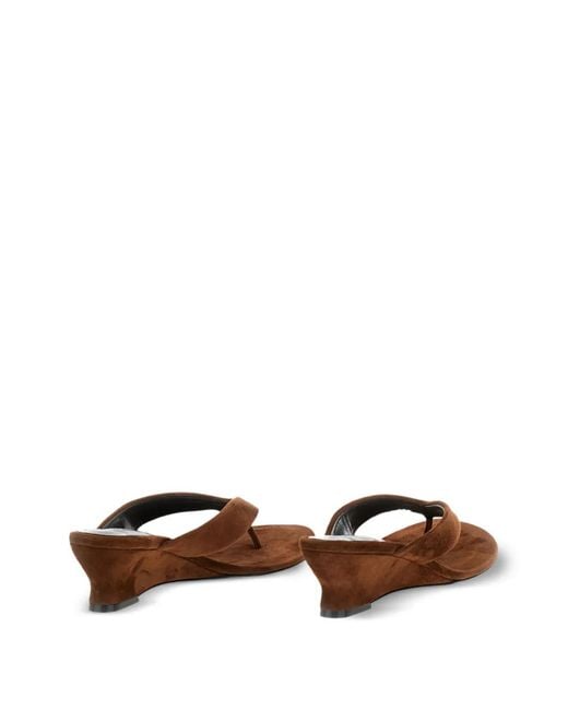 Le Monde Beryl Brown Thong-Strap Wedge Sandals