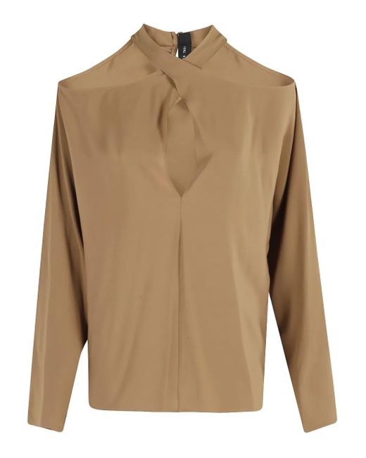 FEDERICA TOSI Brown Keyhole-Neckline Blouse
