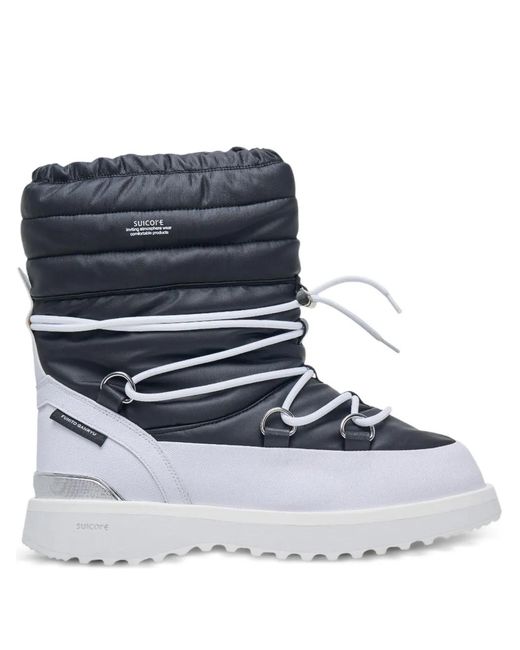 Fumito Ganryu Blue Logo-Detailing Padded Boots for men