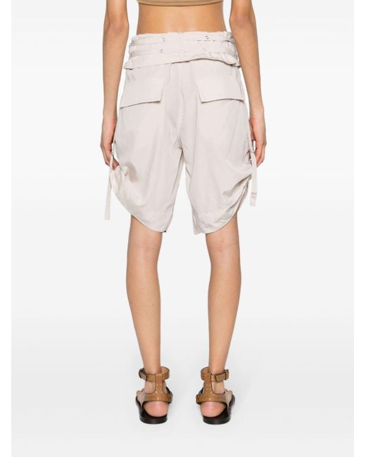 Isabel Marant Natural Heidi Low-rise Belted Shorts