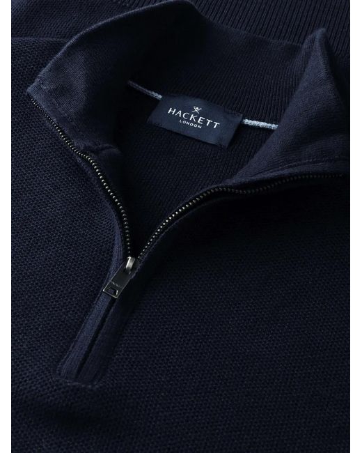 Hackett Blue Quarter-Zip Sweater for men