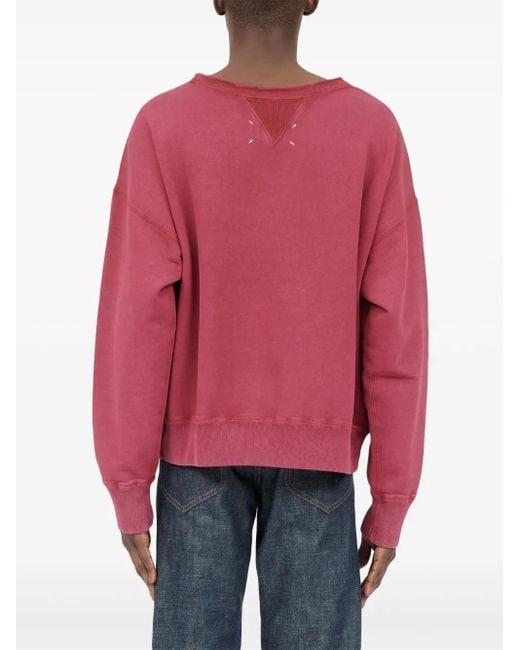 Maison Margiela Pink Reverse Cotton Sweatshirt for men