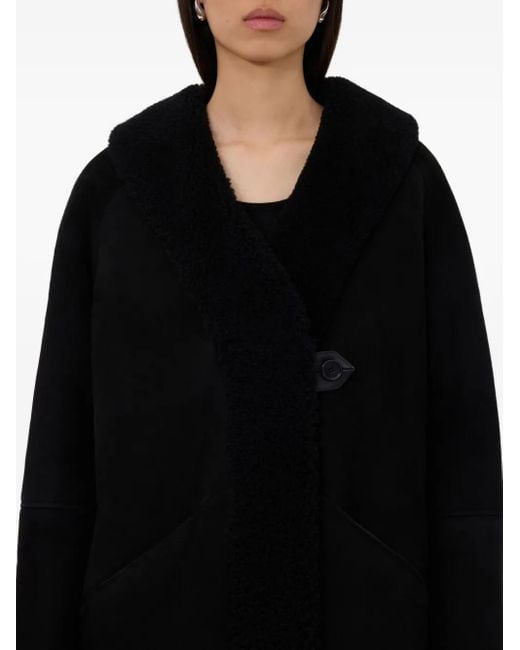 Cappotto Isak Con Cappuccio di Loulou de Saison in Black