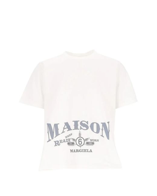MM6 by Maison Margiela White Graphic-Print T-Shirt for men