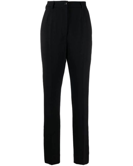 Dolce & Gabbana Black High-Rise Tapered Trousers