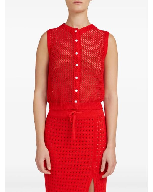 Top June de punto Cashmere In Love de color Red