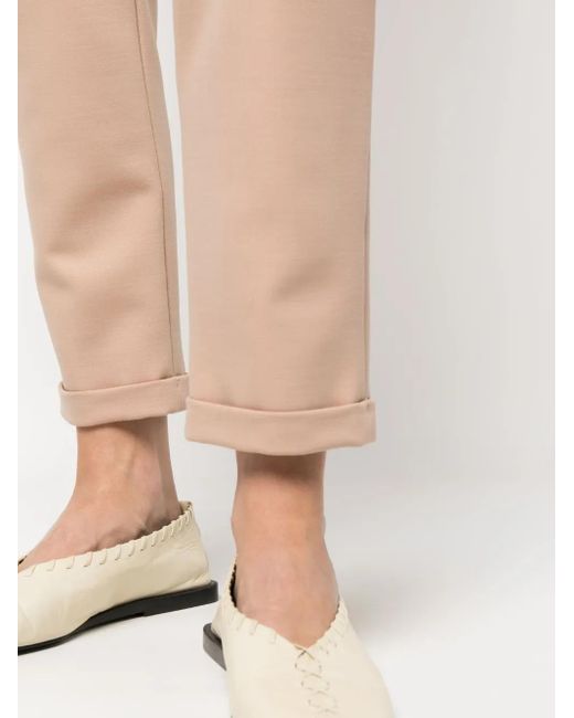Fabiana Filippi Natural Drawstring-Waistband Tapered-Leg Trousers