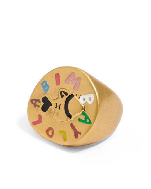 Bimba Y Lola Metallic Fish Coin Logo Ring