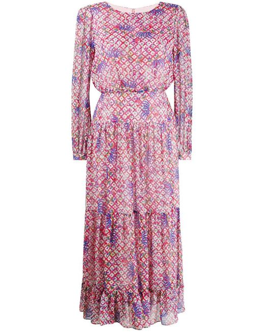 Saloni Silk Isabel Dress in Pink | Lyst 
