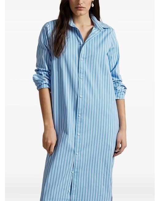 Polo Ralph Lauren Blue Striped Shirt Dress
