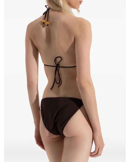 Tory Burch Brown Beaded Triangle Bikini