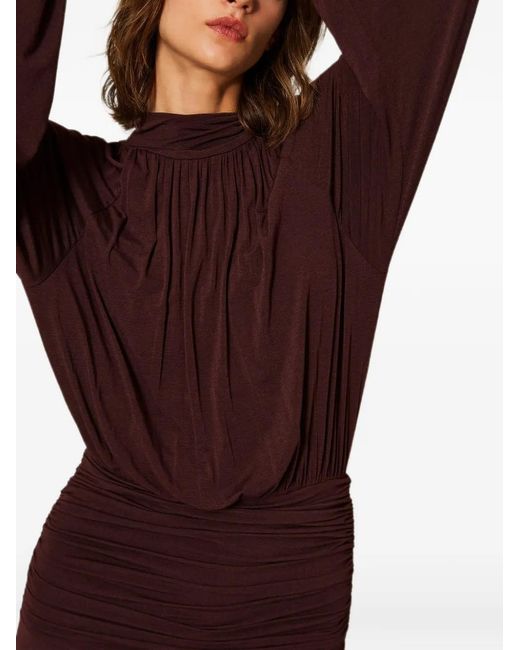 Twinset Purple Long Dress With Draping