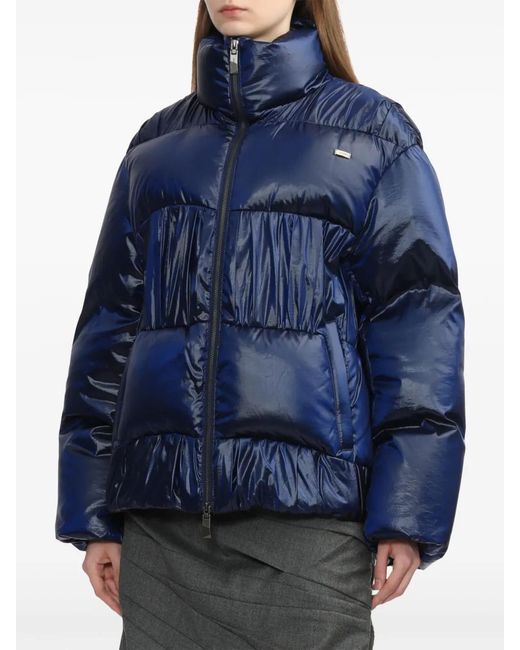 Adererror Blue High-Neck Puffer Jacket
