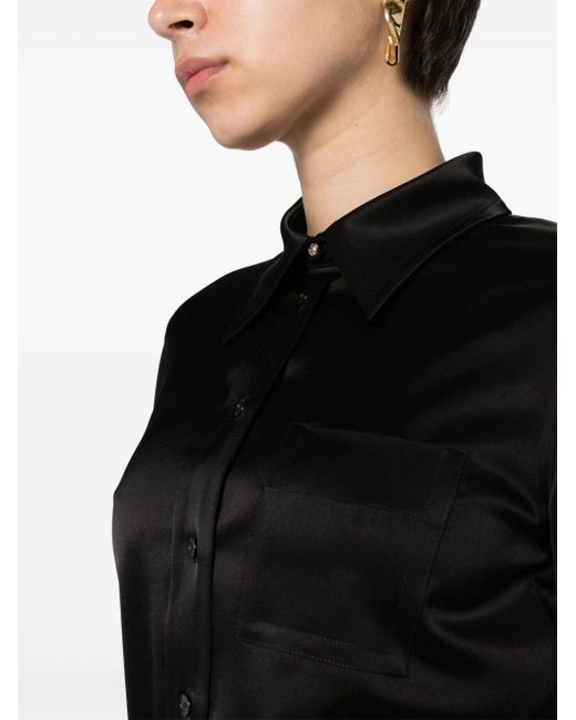 Lanvin Black Long Sleeve Satin Shirt