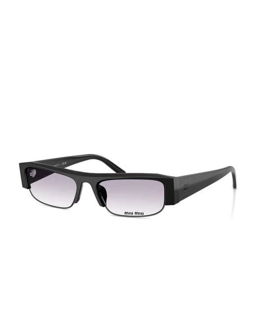 Miu Miu Black B07S Rectangle-Frame Sunglasses