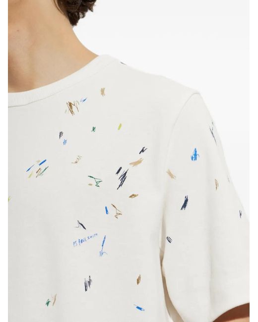 Paul Smith White Scribble-Print T-Shirt for men