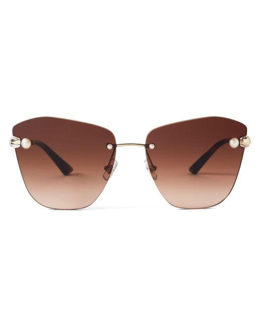 Jimmy Choo Brown Lule Oversize-frame Sunglasses